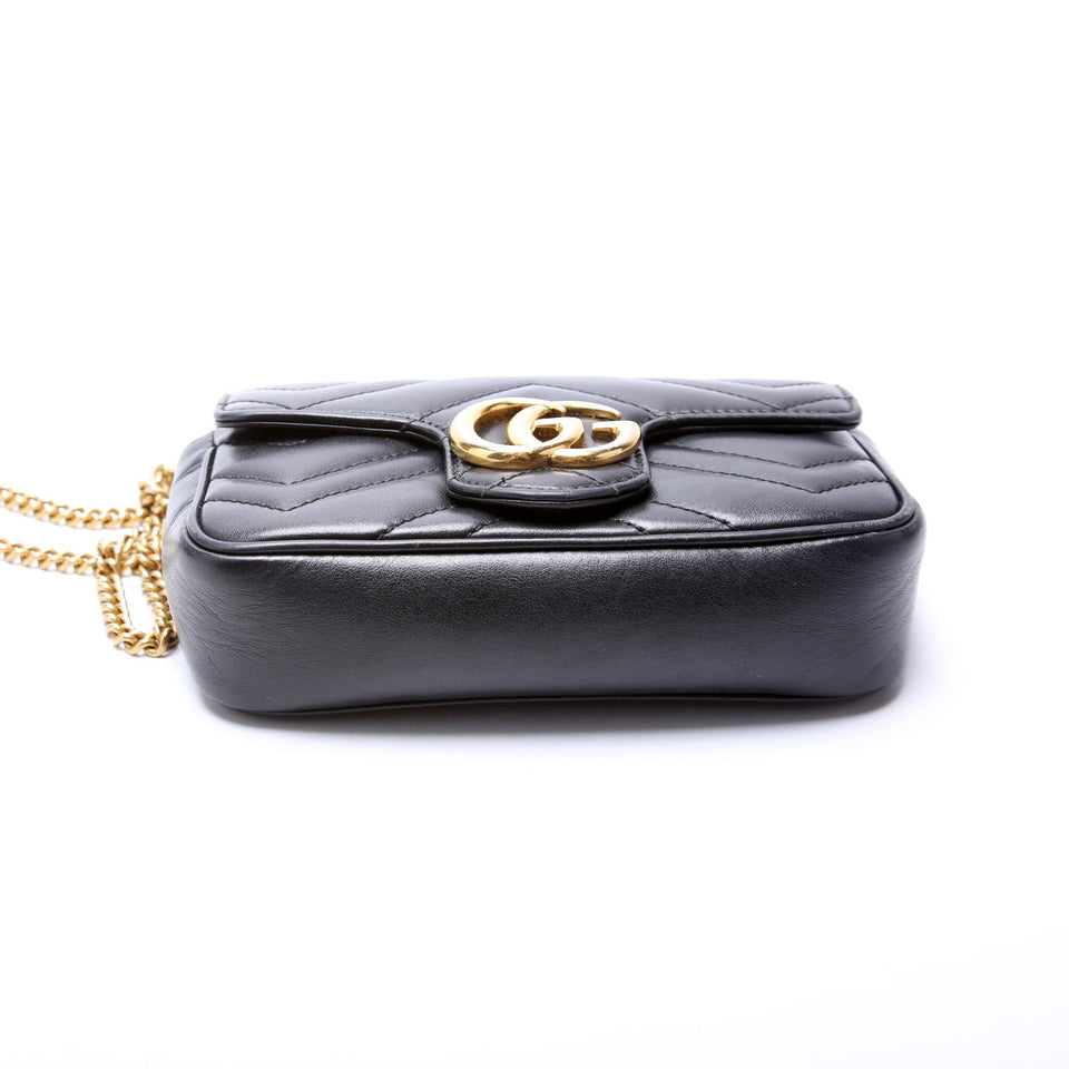 Gucci 476433 Marmont Leather Super Mini Flap Bag
