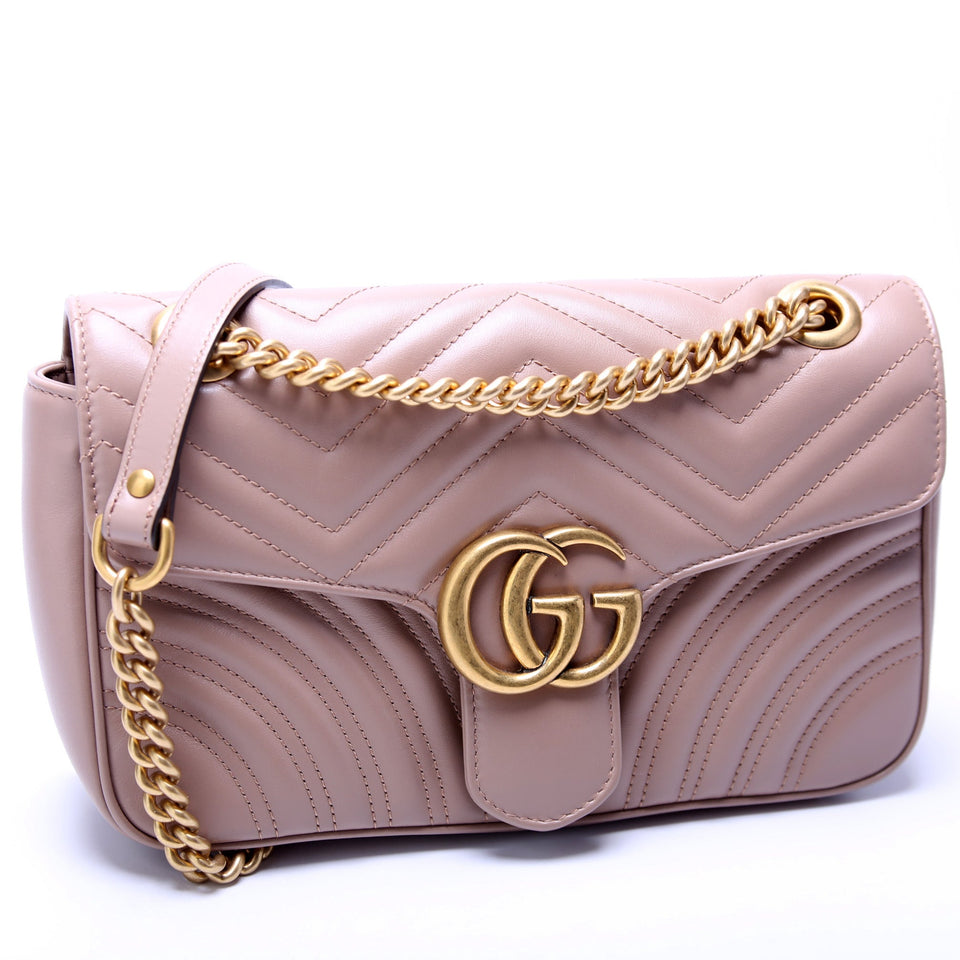 Gucci 443497 Marmont Leather Shoulder Small Flap Bag