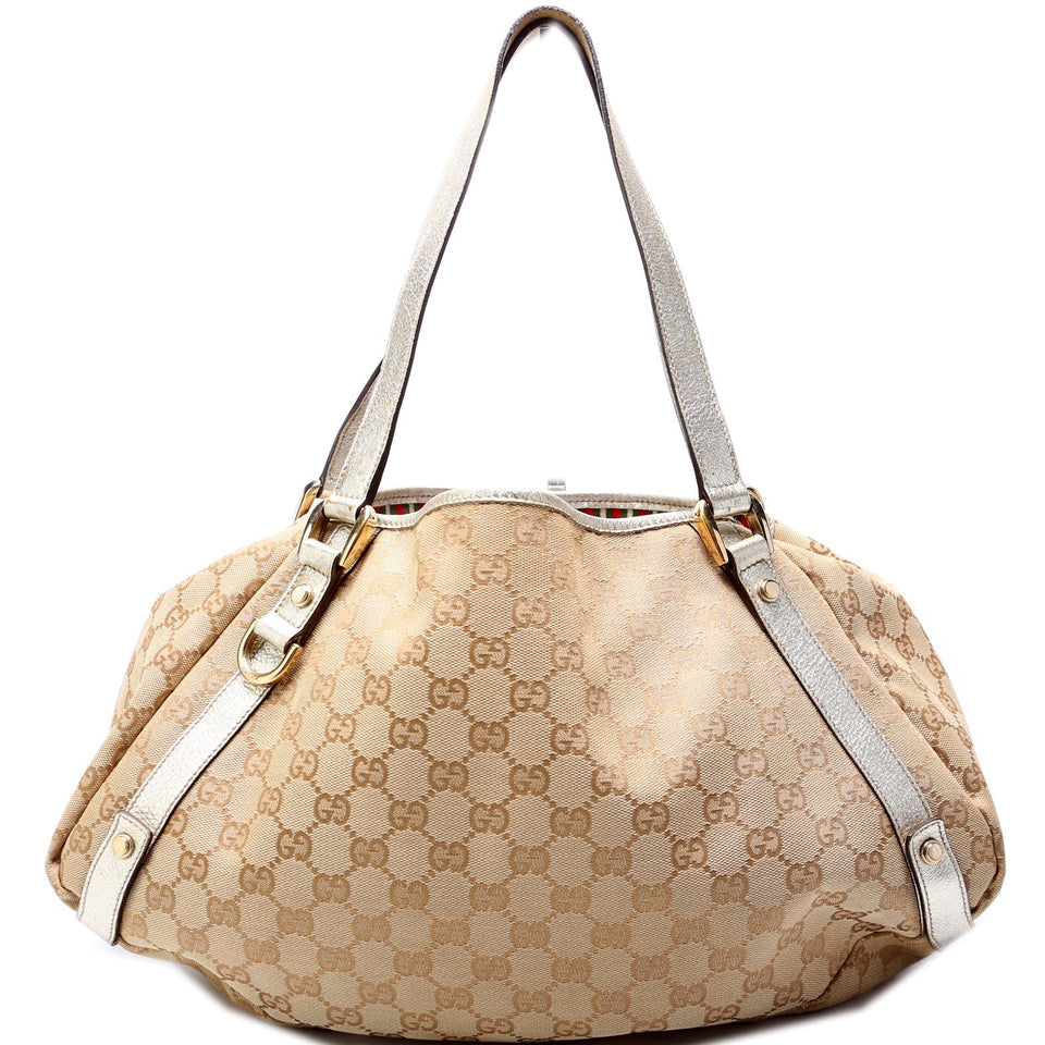 Gucci 130736 Abbey Canvas Tote Medium Bag