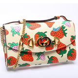 Gucci Zumi Strawberry Print Calfskin Mini Shoulder Bag