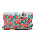 Gucci 573848 GG Stawberry Chain Wallet Bag