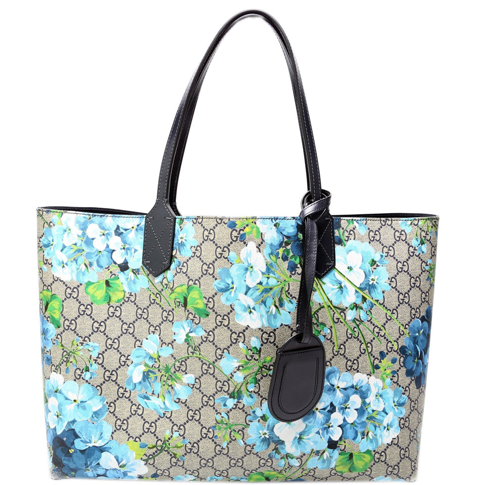 Gucci 368563 GG Supreme Blooms Medium Reverse Tote Bag