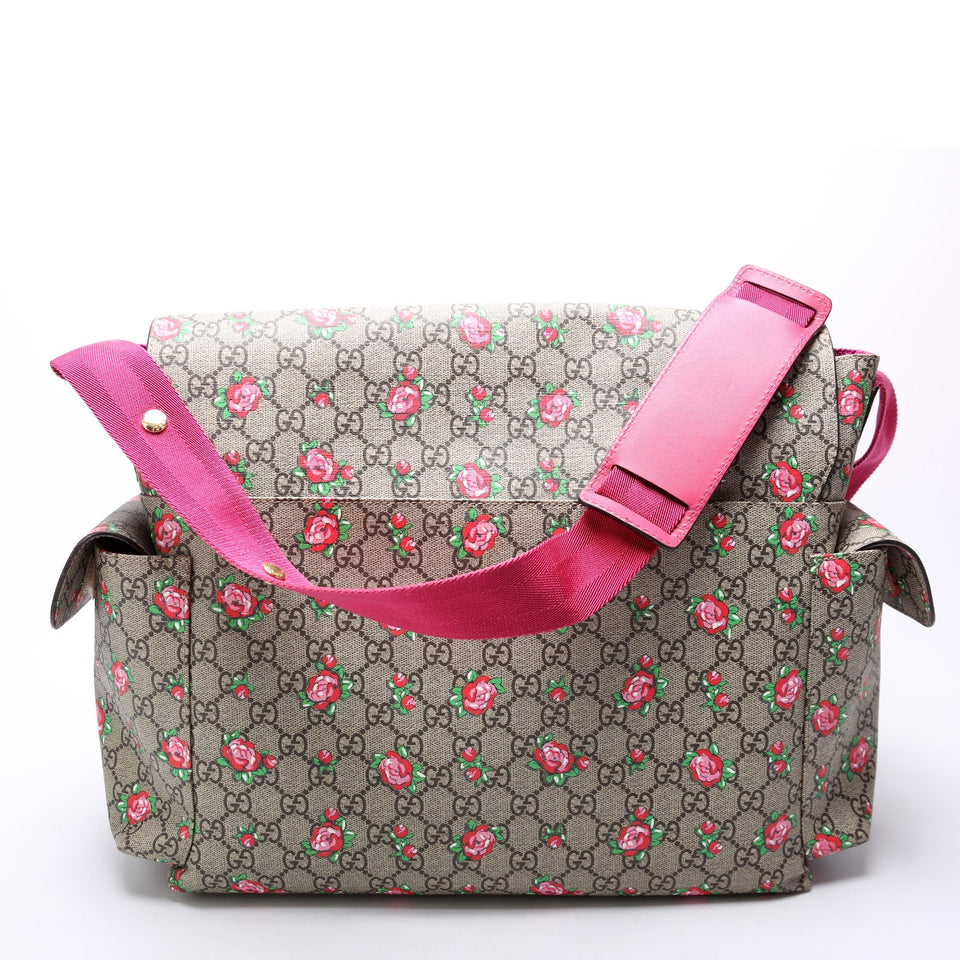 Gucci 211131 GG Plus Rose Bud Diaper Bag