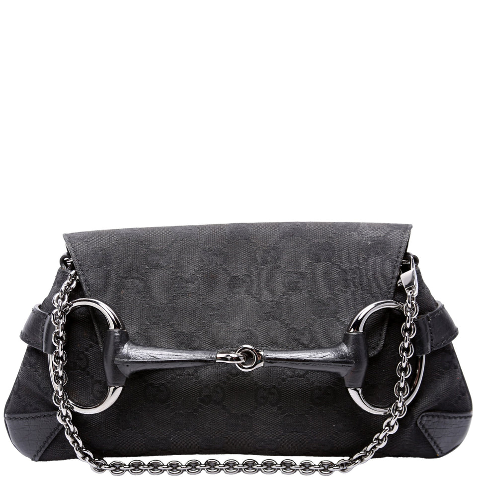 Gucci Horsebit GG Canvas Clutch 114923 Bag