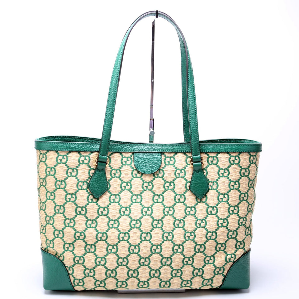 Gucci 631685 Ophidia GG Straw Tote Bag
