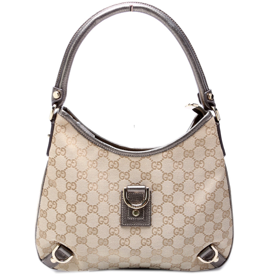 Gucci 130738 GG Canvas Abbey Hobo Small Bag