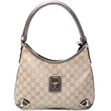 Gucci 130738 GG Canvas Abbey Hobo Small Bag