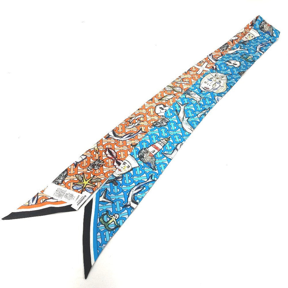 Burberry scarf 8040559 silk Orange TB logo skinny scarf Women