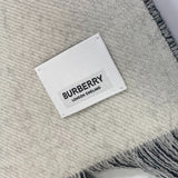 Burberry Scarf 80085081 wool Black x white Two-tone fringe scarf Women