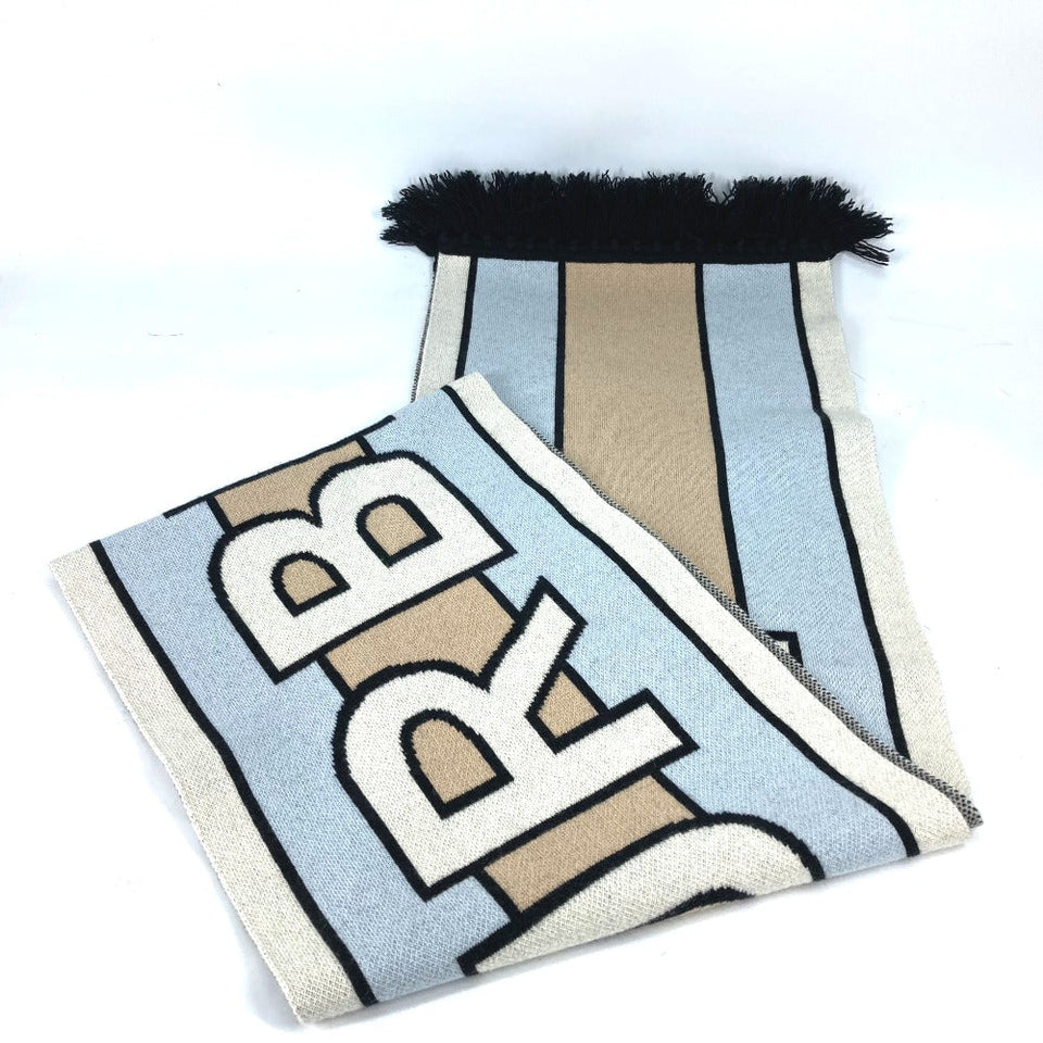 Burberry Scarf 8021740 cashmere beige border logo Women