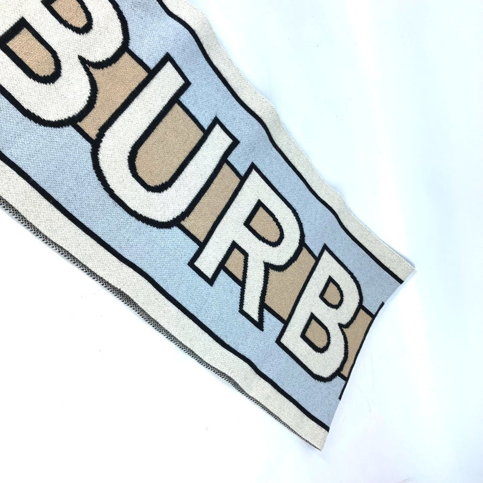 Burberry Scarf 8021740 cashmere beige border logo Women