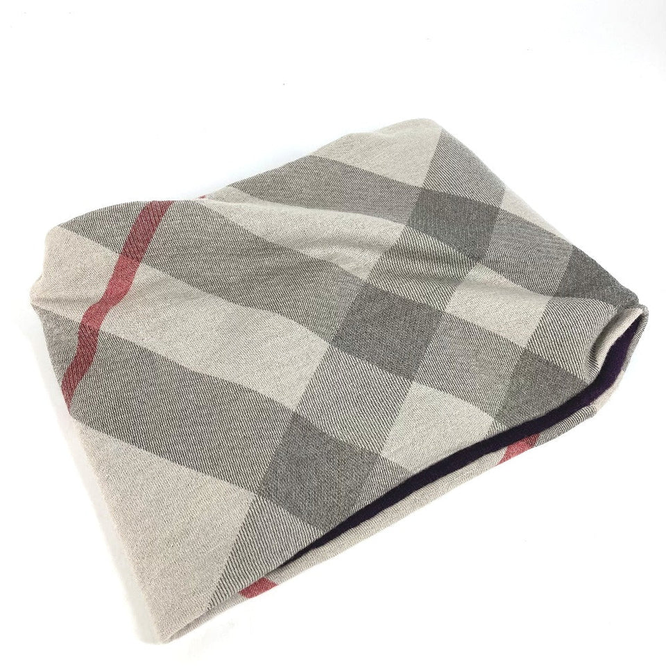 Burberry Scarf wool purple check Snood Women