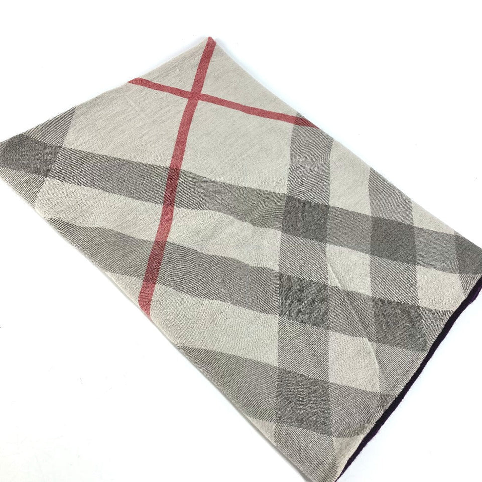 Burberry Scarf wool purple check Snood Women