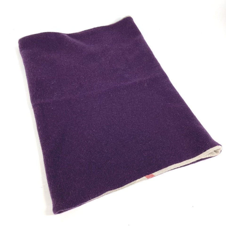 Burberry Scarf wool purple check Snood Women