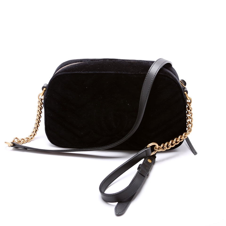 Gucci 447632 Marmont Small Velvet Camera Bag