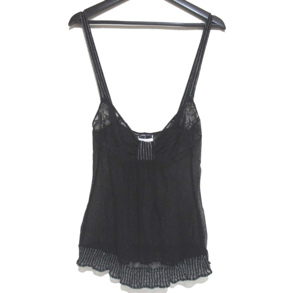 Chanel Sheer Knit×Tulle Camisole