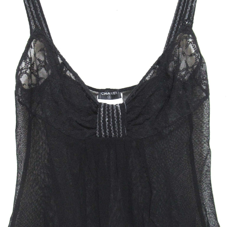 Chanel Sheer Knit×Tulle Camisole