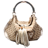 Gucci GG Canvas Crest Patchwork Indy Top Handle Hobo 177088 Bag