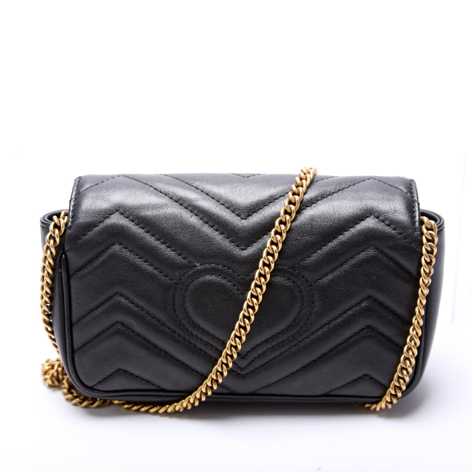 Gucci 476433 Marmont Leather Super Mini Flap Bag