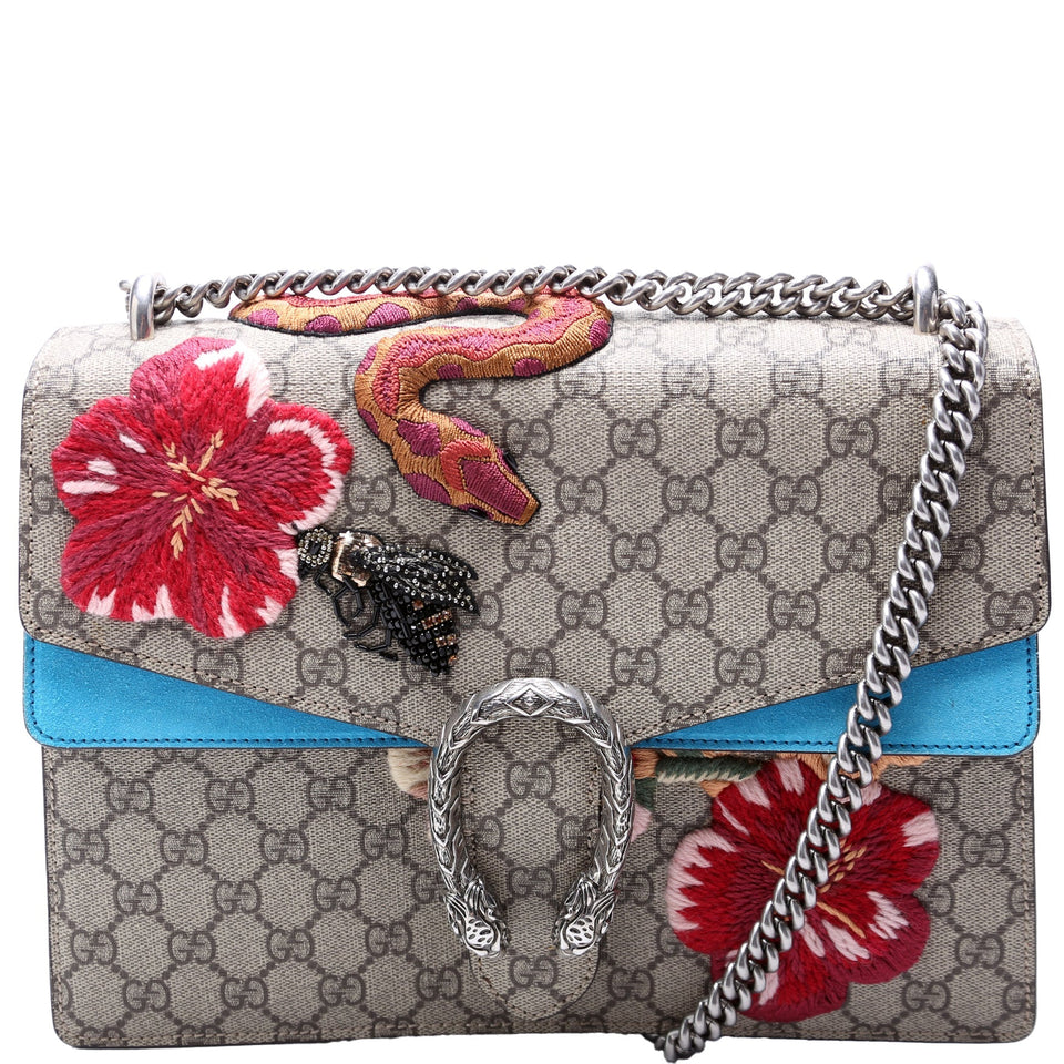 Gucci 400235 Dionysus Bee Snake Embossed Shoulder Medium Bag