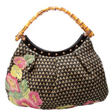 Gucci 125584 Bamboo Raffia Bag