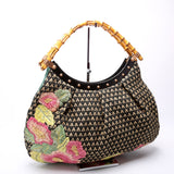 Gucci 125584 Bamboo Raffia Bag