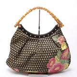 Gucci 125584 Bamboo Raffia Bag