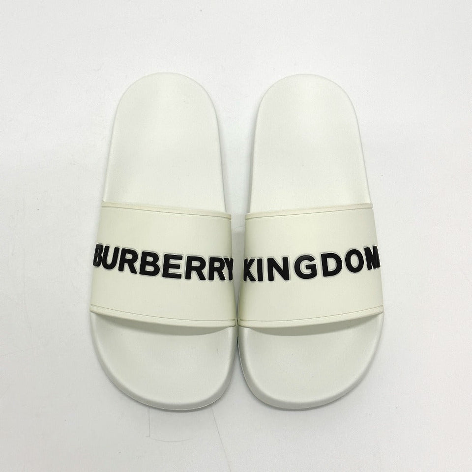 Burberry Sandals rubber white Two-tone beach sandals logo KINGDOM Women 37