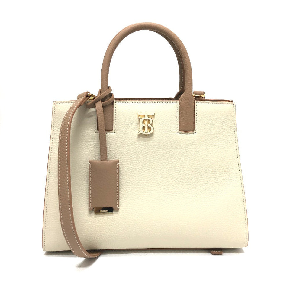 Burberry Handbag 8072522 leather White x beige BT Bicolor