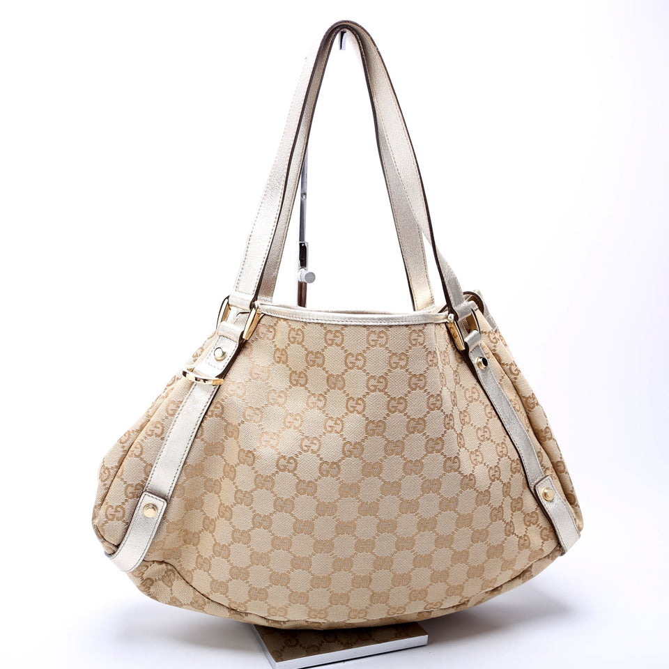 Gucci 130736 Abbey Canvas Tote Medium Bag