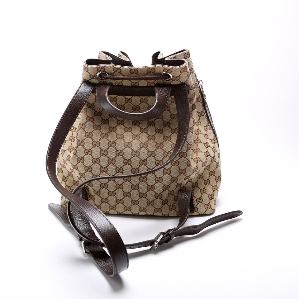 Gucci 449175 GG Canvas Drawstring Backpack Bag