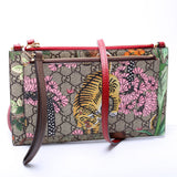 Gucci 454111 GG Supreme Tian/Bengal Double Zip Shoulder Bag