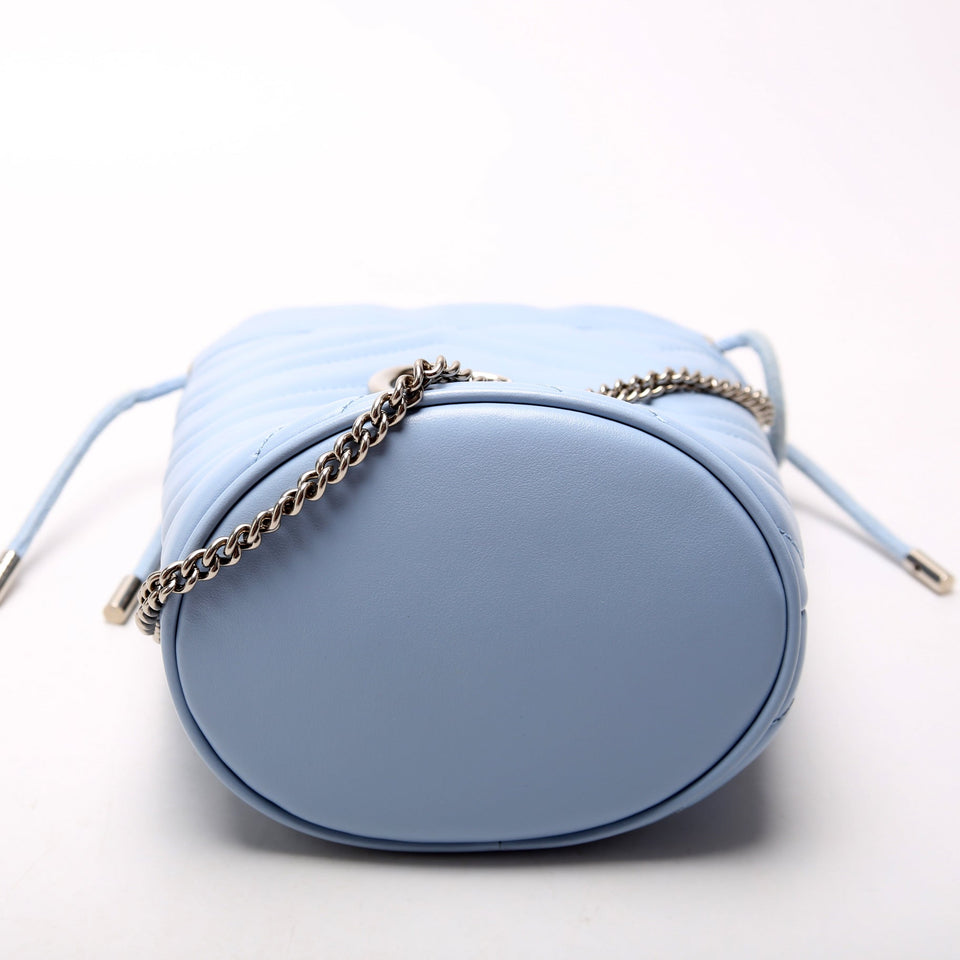 Gucci 575163 Marmont Mini Bucket Blue Bag