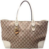 Gucci 269956 GG Canvas Heart Bit Charm Tote Bag