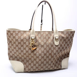 Gucci 269956 GG Canvas Heart Bit Charm Tote Bag