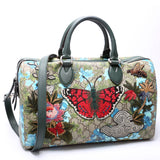 Gucci 409527 GG Supreme Blooms Butterfly Boston Bag
