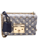 Gucci 409487 Padlock GG Supreme Bee Small Bag