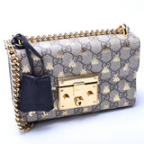 Gucci 409487 Padlock GG Supreme Bee Small Bag