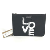 Burberry Pouch 8037549 canvas black logo LOVE Women