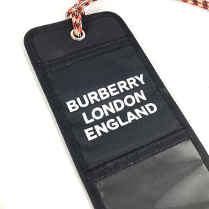 Burberry Card Case Nylon black Pass case logo Women