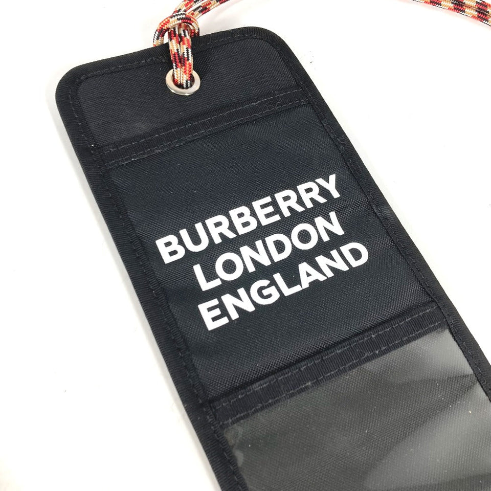 Burberry Card Case Nylon black Pass case logo Women