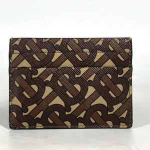 Burberry Card Case leather Brown TB logo unisex(Unisex)