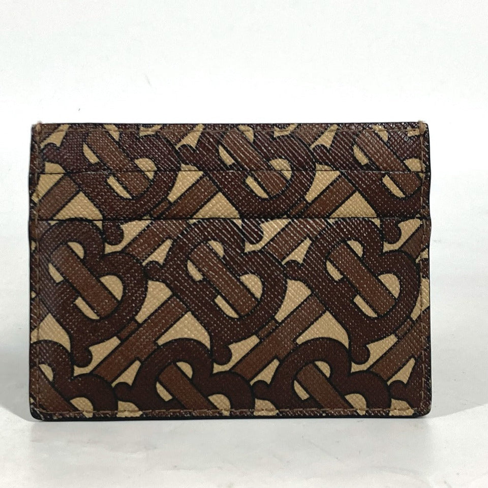 Burberry Card Case leather Brown TB logo unisex(Unisex)