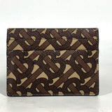 Burberry Card Case leather Brown TB logo unisex(Unisex)