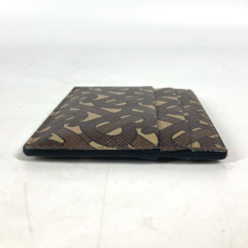 Burberry Card Case leather Brown TB logo unisex(Unisex)