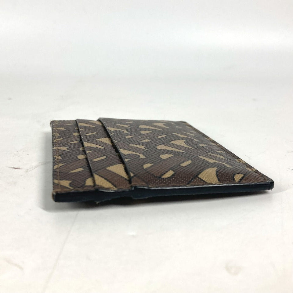 Burberry Card Case leather Brown TB logo unisex(Unisex)