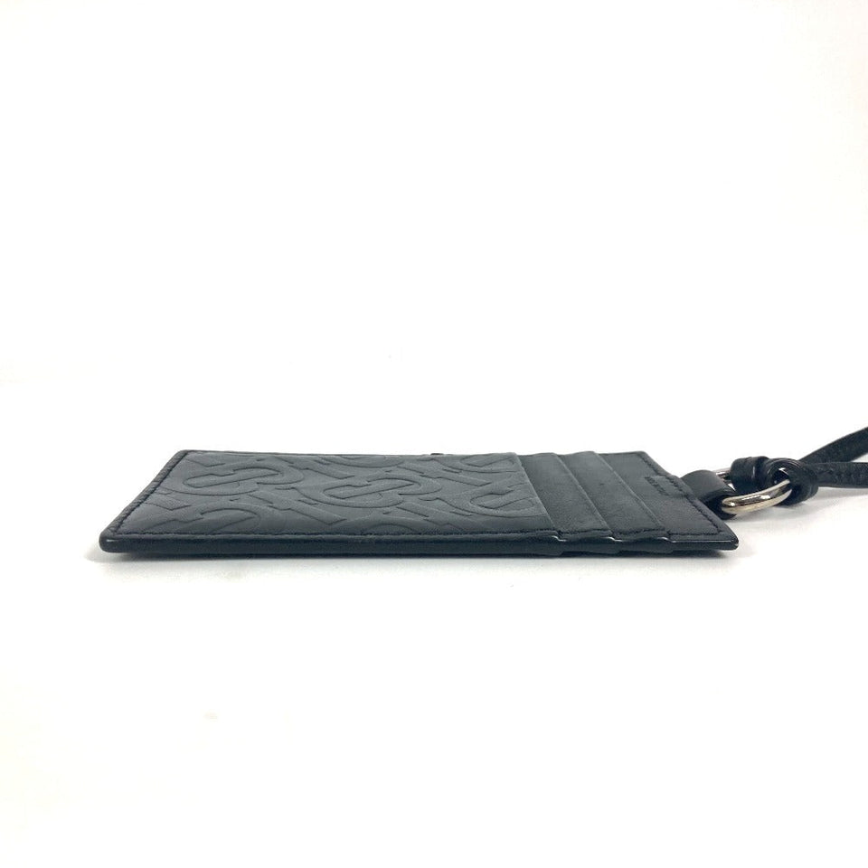 Burberry Card Case leather black TB logo unisex(Unisex)
