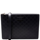 Gucci 450953 GG Leather Double Zip Messenger Bag