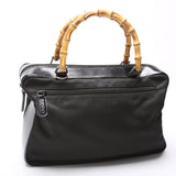 Gucci 000.2040 Nylon/Patent Bamboo Handle Vintage Bag
