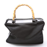 Gucci 000.2040 Nylon/Patent Bamboo Handle Vintage Bag